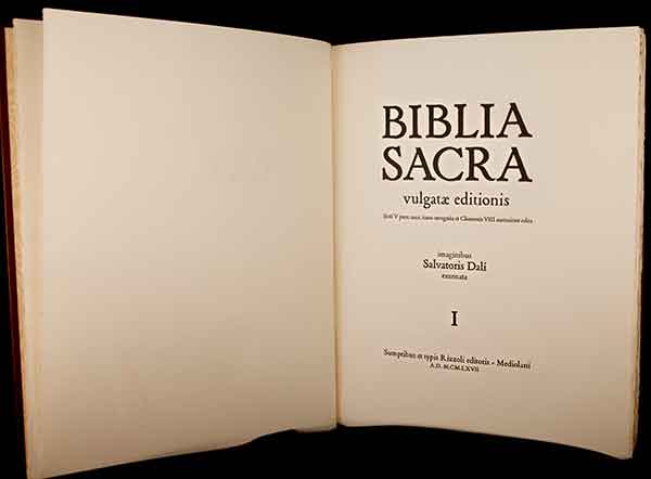  Salvador Dali Biblia Sacra vulgatae editionis 5 volumi 105 litografie Rizzoli Milano 1967 frontespiz